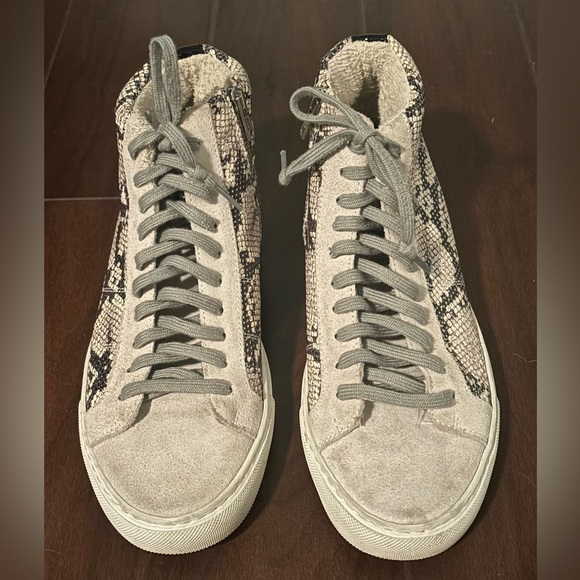 P448 | Star High Top Sneaker in Silver Python Sz 39/9 - Picture 3 of 7